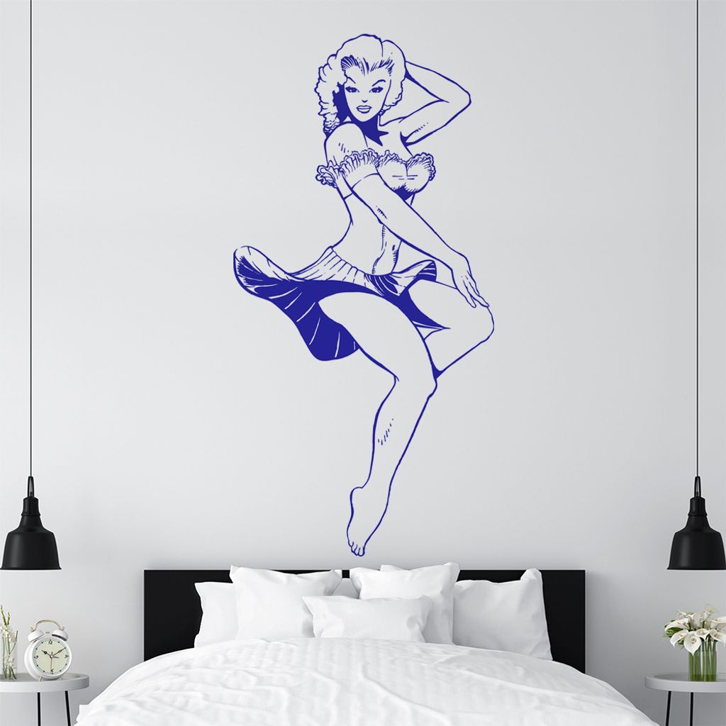 KIWISTAR Pin-Up Girls Retro Glamorous Model Wall Wandtattoo in 6 Größen - Wandaufkleber Wall Sticker - Dekoration, Küche, Wohnzimmer, Schlafzimm...