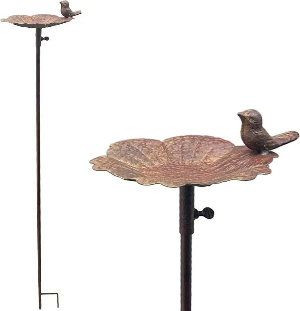Bain d'oiseau sur pied en métal décoratif pour extérieur - Style Exner