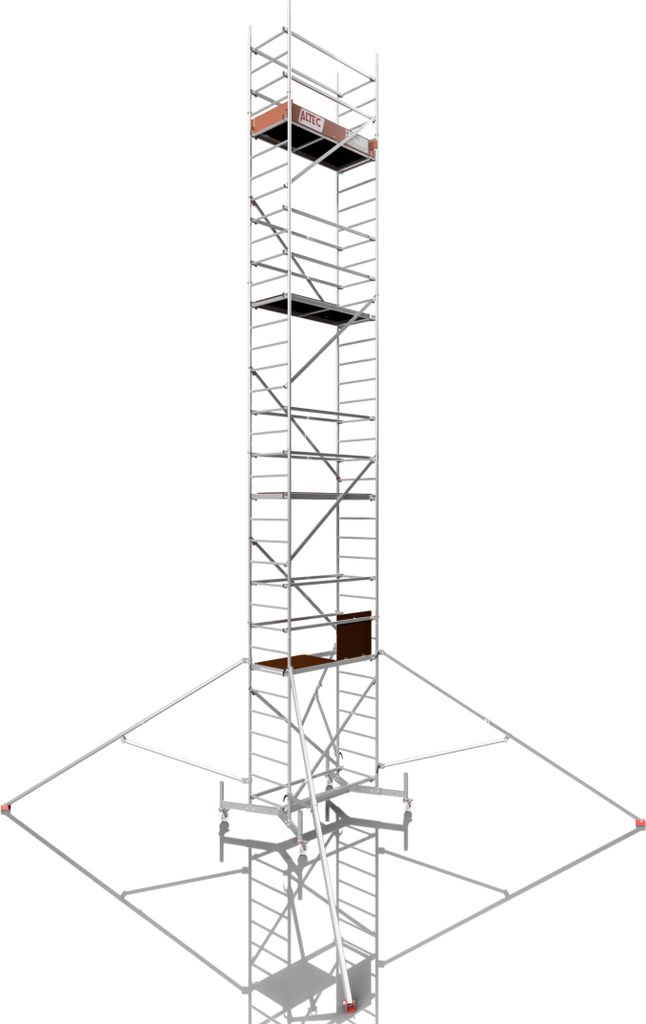 ALTEC Rollfix 1000 | inkl. Rollen (Ø 125 mm) | Traverse ausziehbar | 4x Dreieckausleger | Rollgerüst