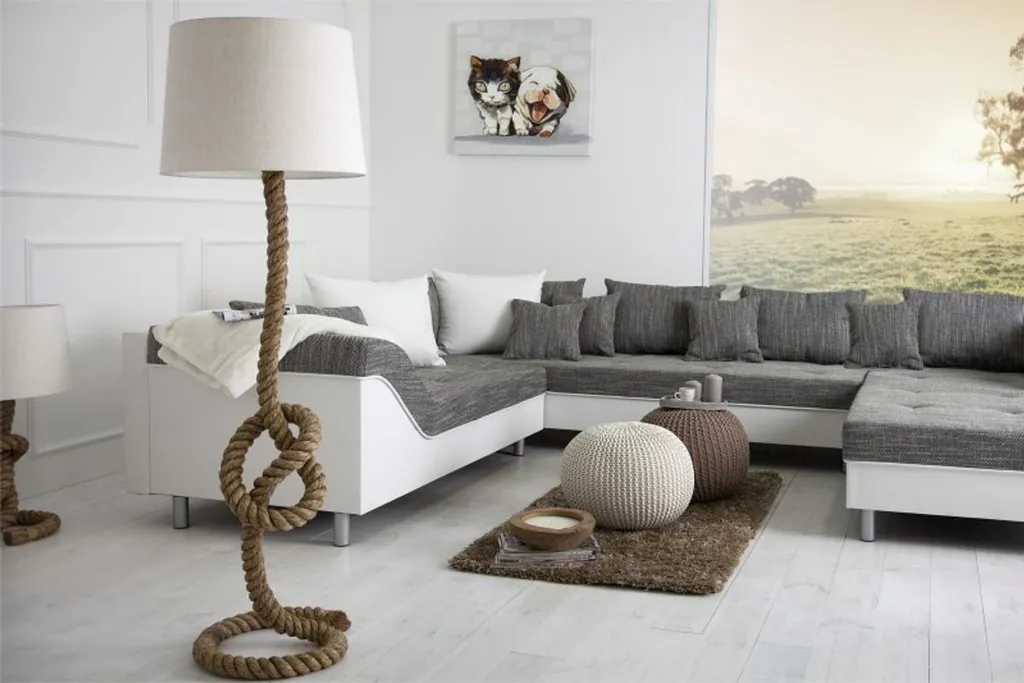 Lampadaire Corde Marine Casa Padrino - Luminaire Robuste au Design Unique