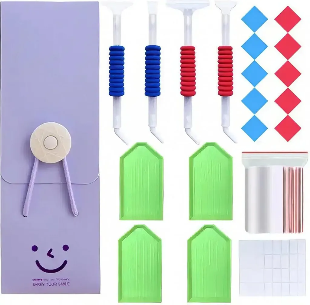Accessori Diamond Painting Viola | Set Strumenti Ricamo DIY Tascabile
