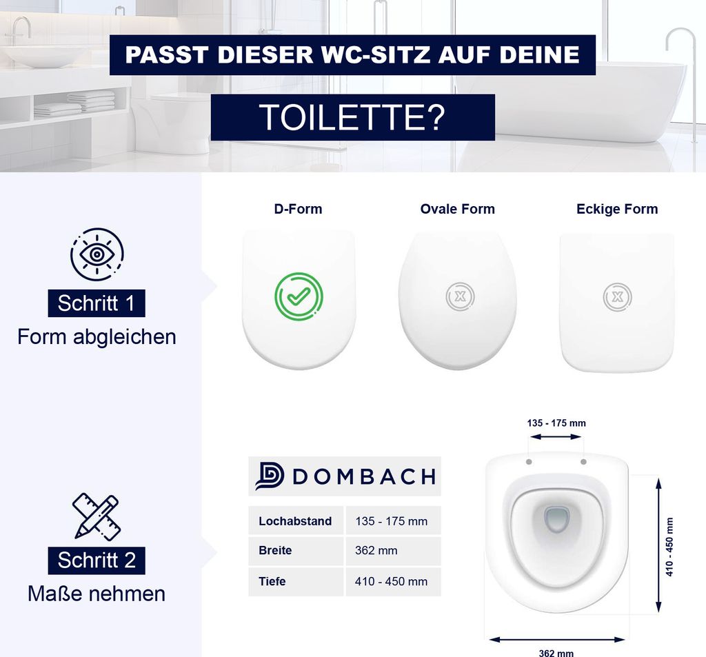 Dombach® Premium Toilettendeckel mit Absenkautomatik Produktbild 6