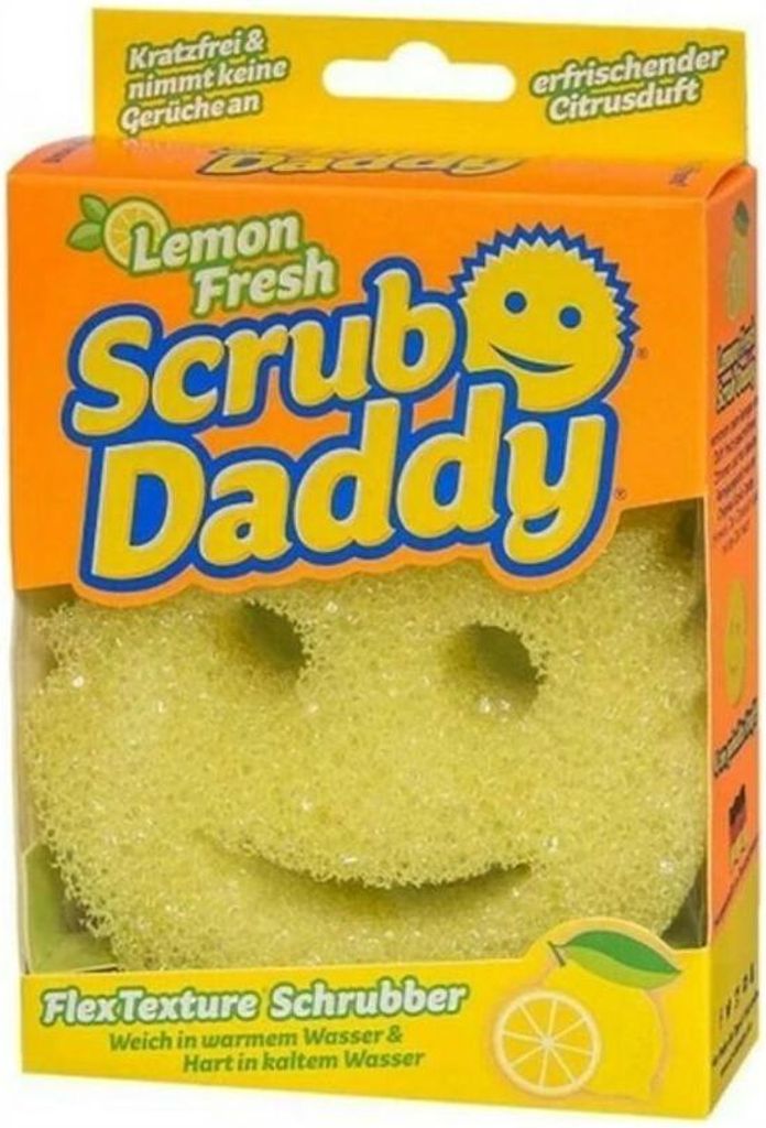 A product package for Scrub Daddy Lemon Fresh sponge.