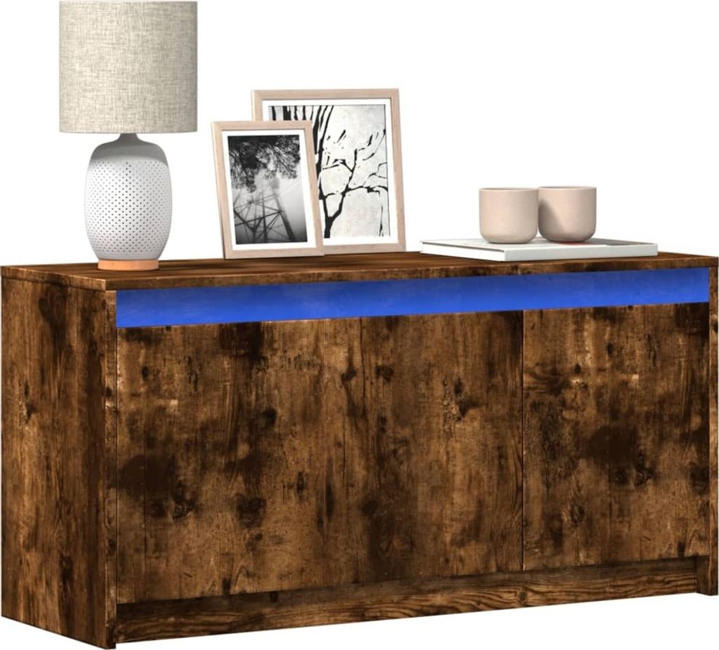 Maison Exclusive - TV-Schrank mit LED-Beleuchtung Räuchereiche 100x34x50 cm