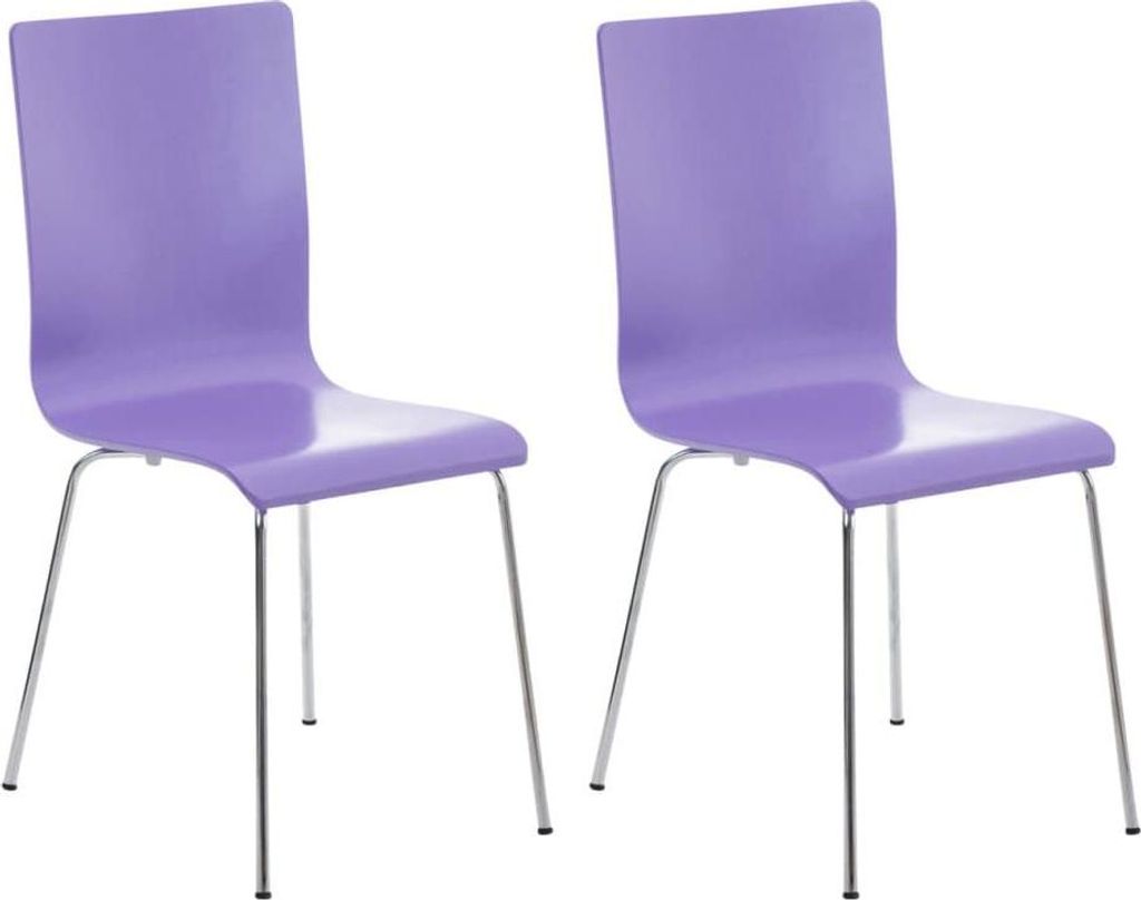 2-teiliges Set Besucherstuhl - Besprechungsstuhl - ergonomisches Design, bequemes Sitzen über Stunden, Farbe: Lila