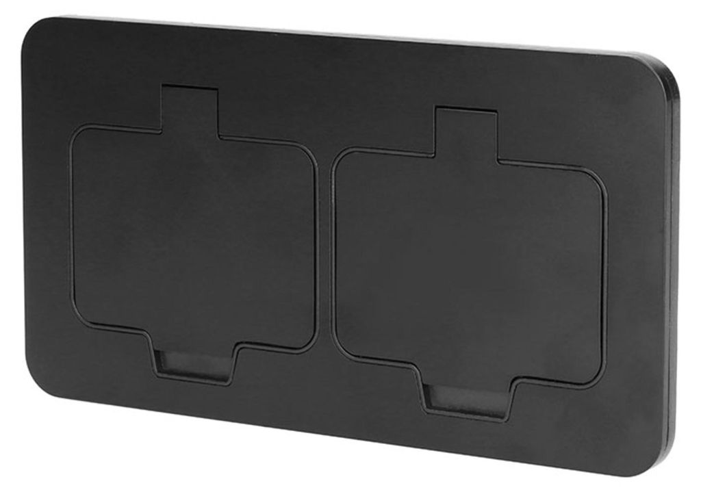 Prise bureau encastrable IP55 noir SOLIGHT 5B323B double Image du produit 