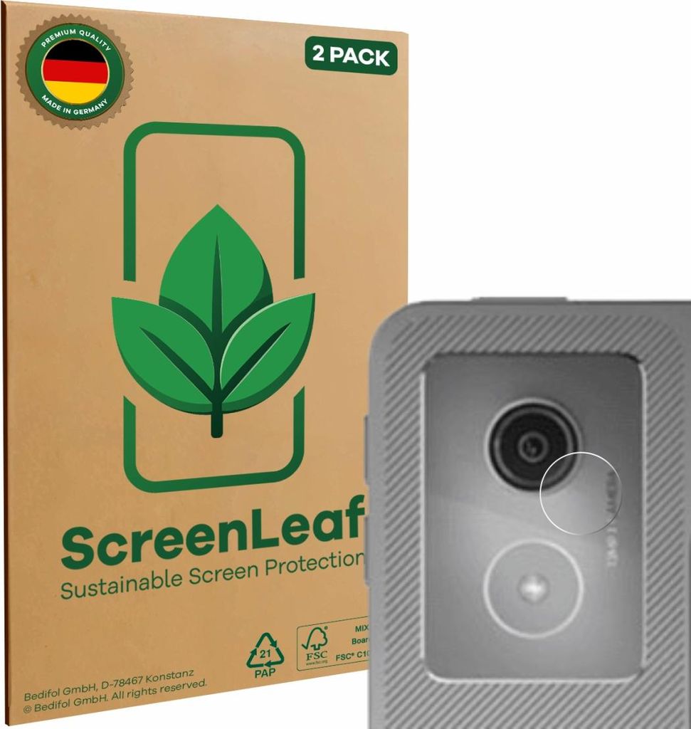 2x ScreenLeaf Schutzfolie für Lenovo Idea Tab Pro 12.7" (NUR Kameraschutz) nachhaltiger Displayschutz Display Schutz Folie Klar Transparent