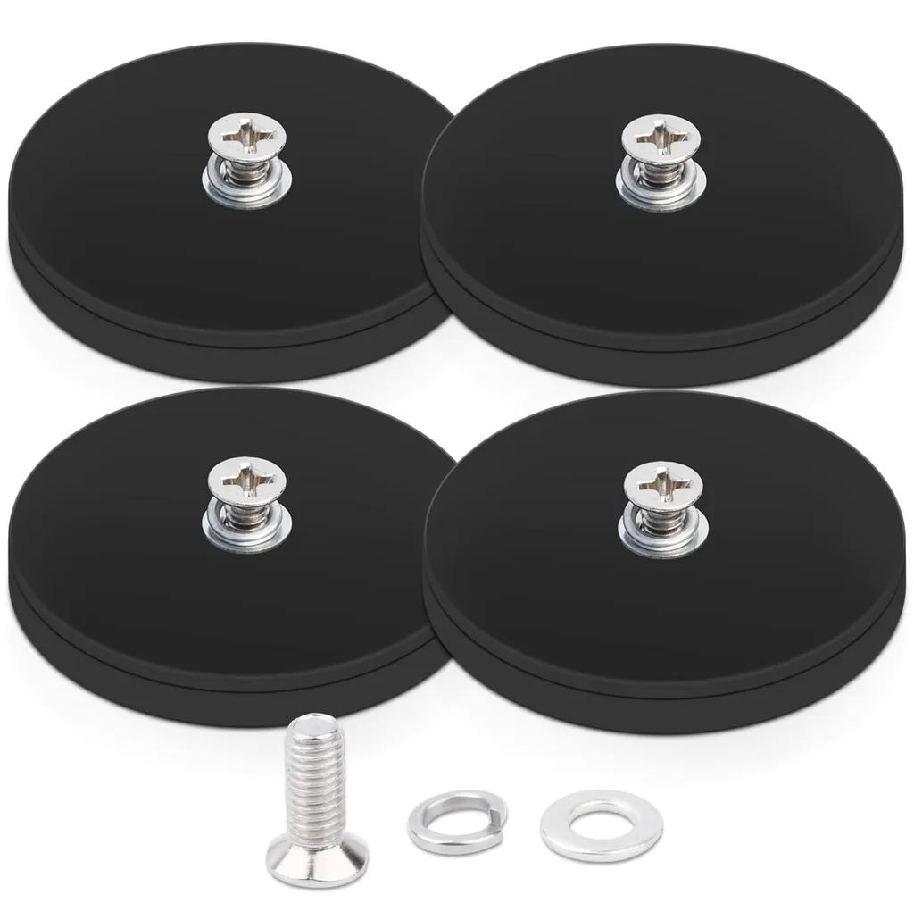 Aimant néodyme fileté M4 de 43mm avec force de 15kg et revêtement noir