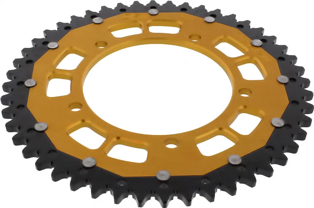 Couronne ZF Bicolore Or 48 Dents Pitch 525 en Acier et Aluminium Ultra