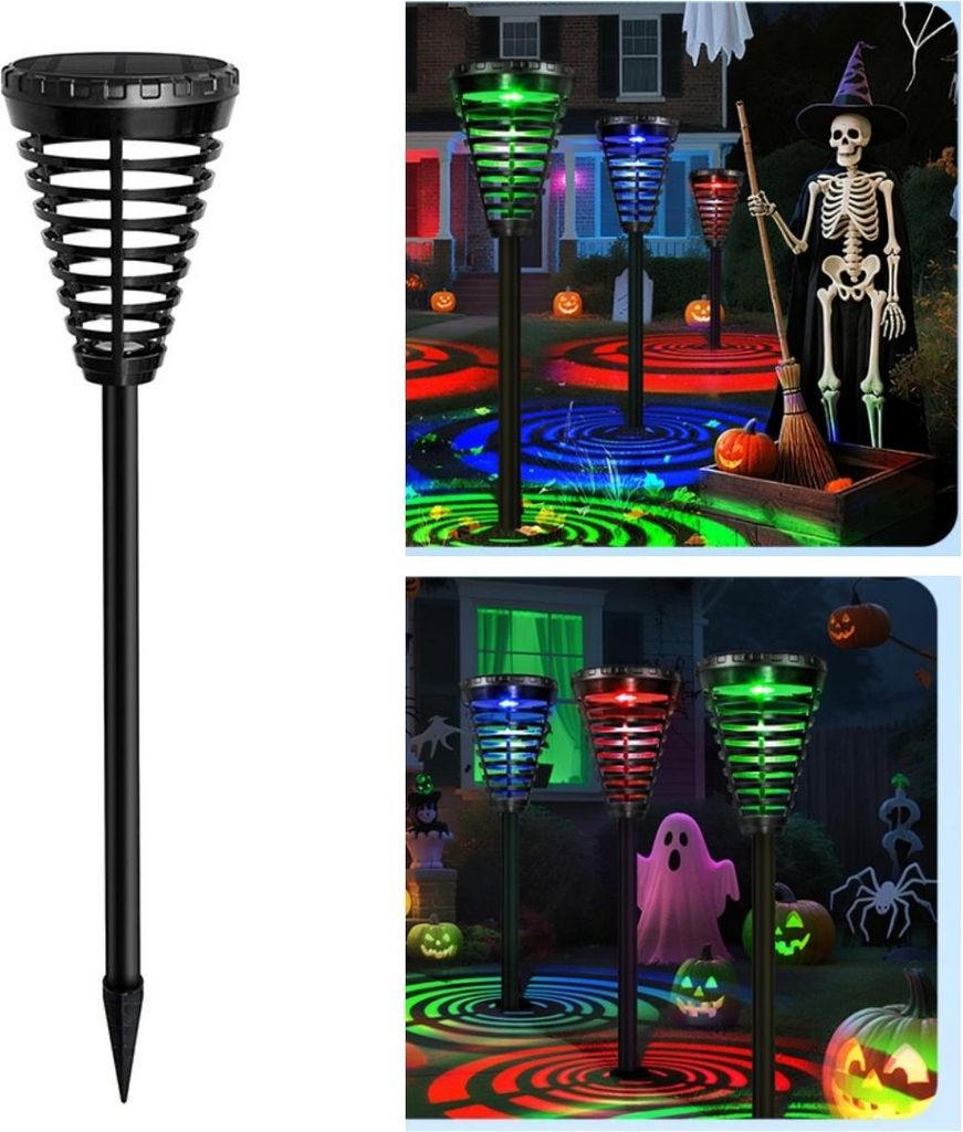 INF Solar Rasenleuchte Warm & RGB - Halloween Solar Gartenleuchte