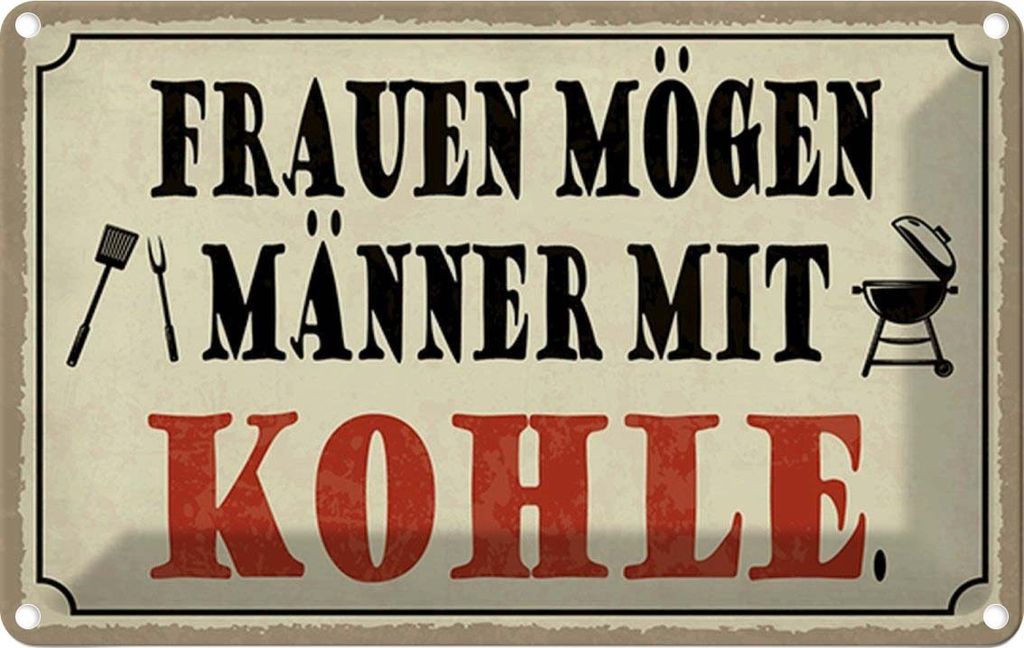vianmo Blechschild 12x18 cm Frauen mögen Männer mit Kohle Familie Freunde