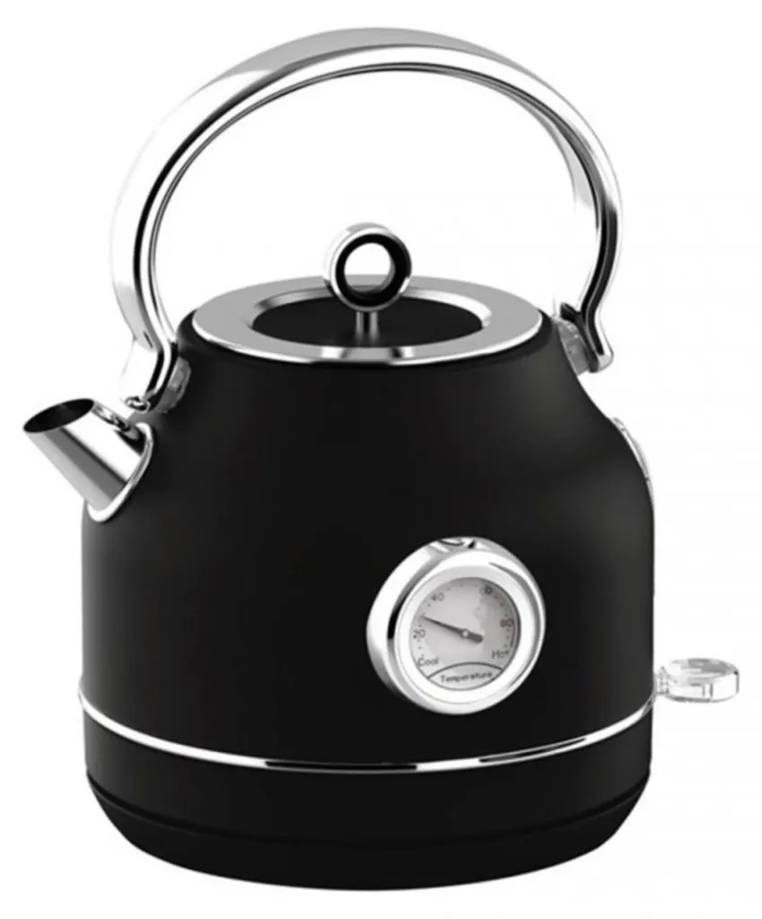 Bouilloire Inox 1,7L avec Thermomètre - Noir et Rose Gold Berlinger Haus