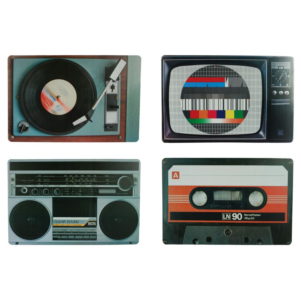OOTB Tischset Nostalgische Hifi-Geräte I Produktbild 