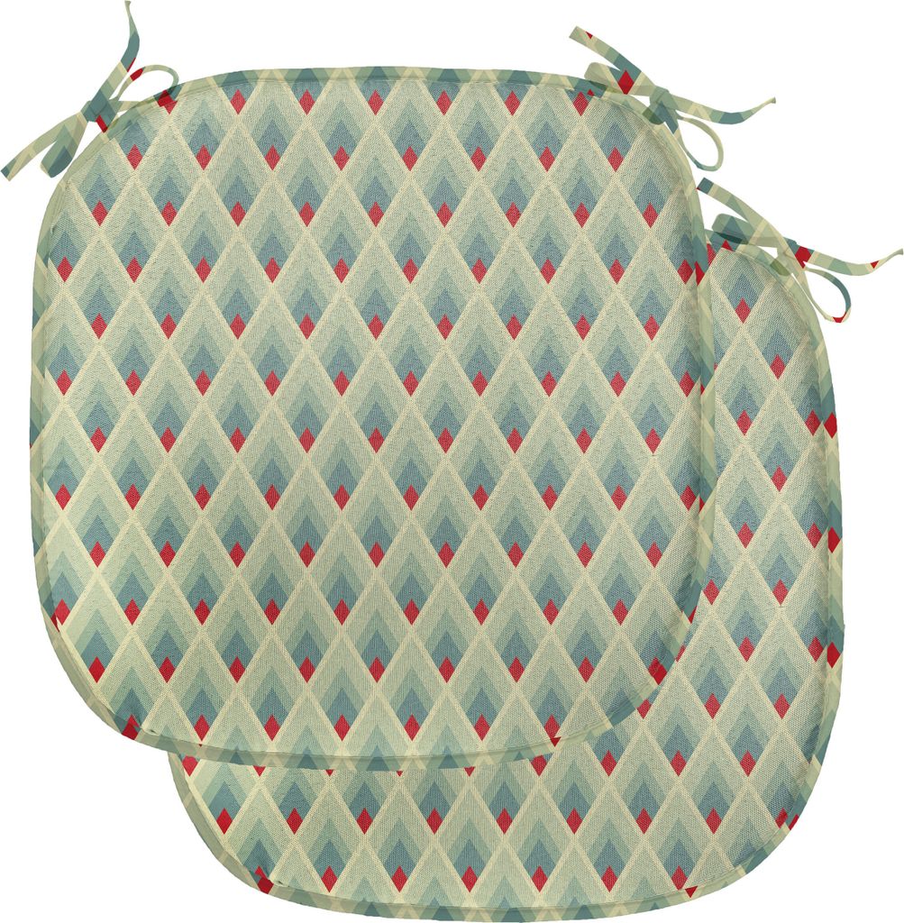 ABAKUHAUS Geometrisch Polster für Esszimmerstühle, Berg Form Kunst, Dekoratives wasserfestes Kissen mit Riemen für Küchensitze, 40 cm x 40 cm-2...