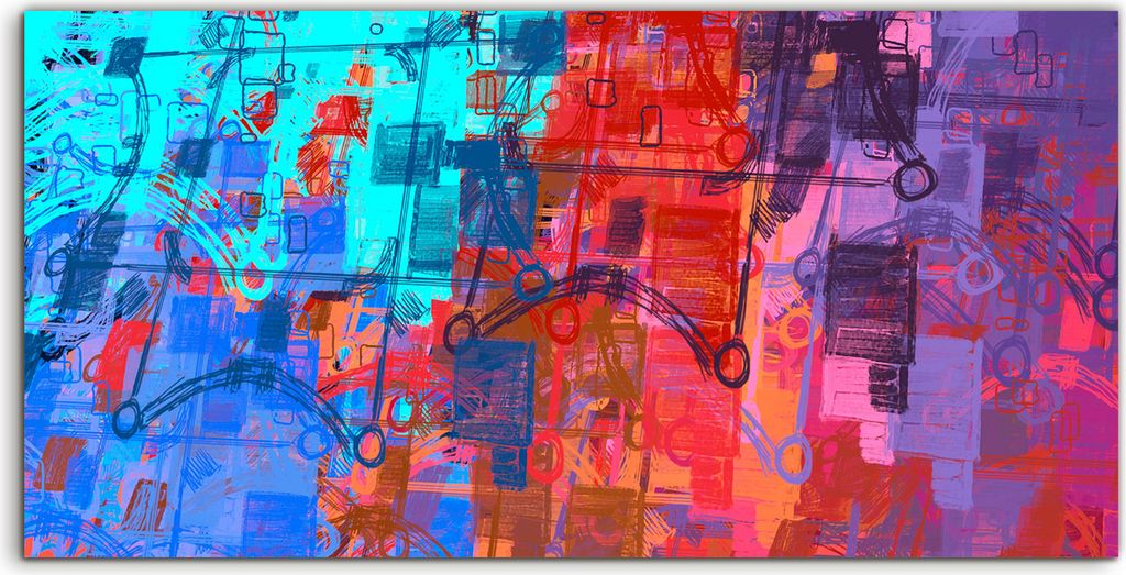 Coloray Spritzschutz aus Glas 100x50 Wandkunst Küchenrückwand Moderne Kunst Künstlerische Bürste