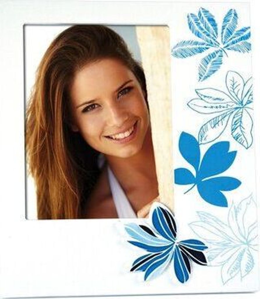 Erika Bilderrahmen, Holz, blau/weiß, 13 x 18 cm