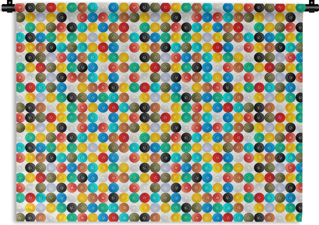 MuchoWow Wandteppich Wandbehang Knöpfe - Regenbogen - Kleidung - Design 120x90 cm Tapisserie Dekoration Wandtuch - Wohnen - Aufhänger für die ...