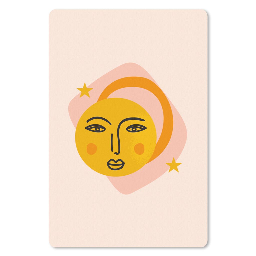 MuchoWow Mauspad Mousepad Sonne - Gesicht - Sterne - Abstrakt 18x27 cm - Mousepads - Maus Mat - Pad - Mausunterlage