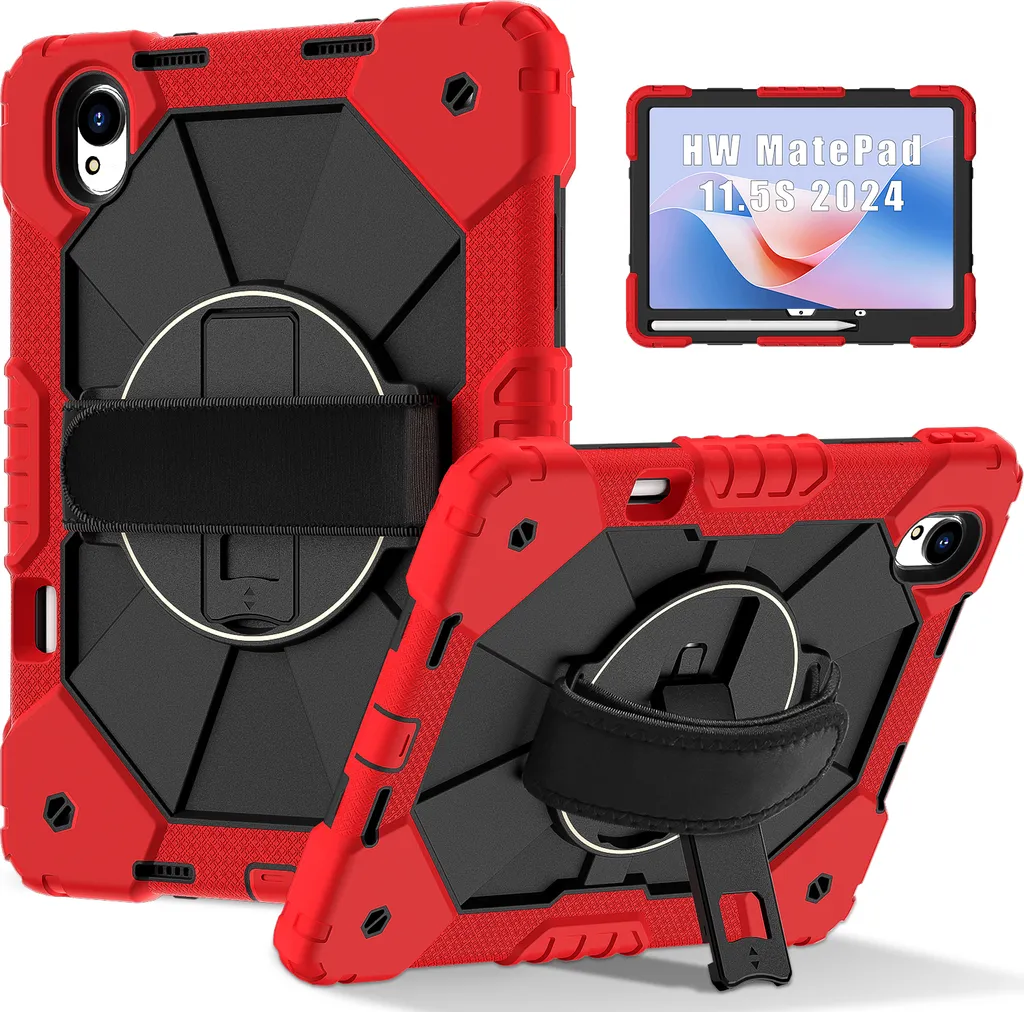 Custodia Tablet Huawei MatePad 11.5 S 2024 a Prova di Bambino Rosso Nero