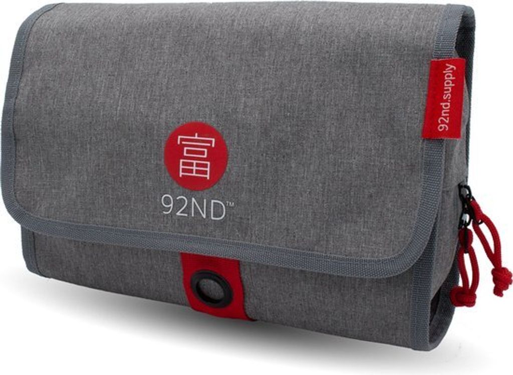 92ND.SUPPLY- Kulturbeutel fr Herren Grau Kulturbeutel fr Herren zum Aufhngen Modell XL Geschenke fr Mnner