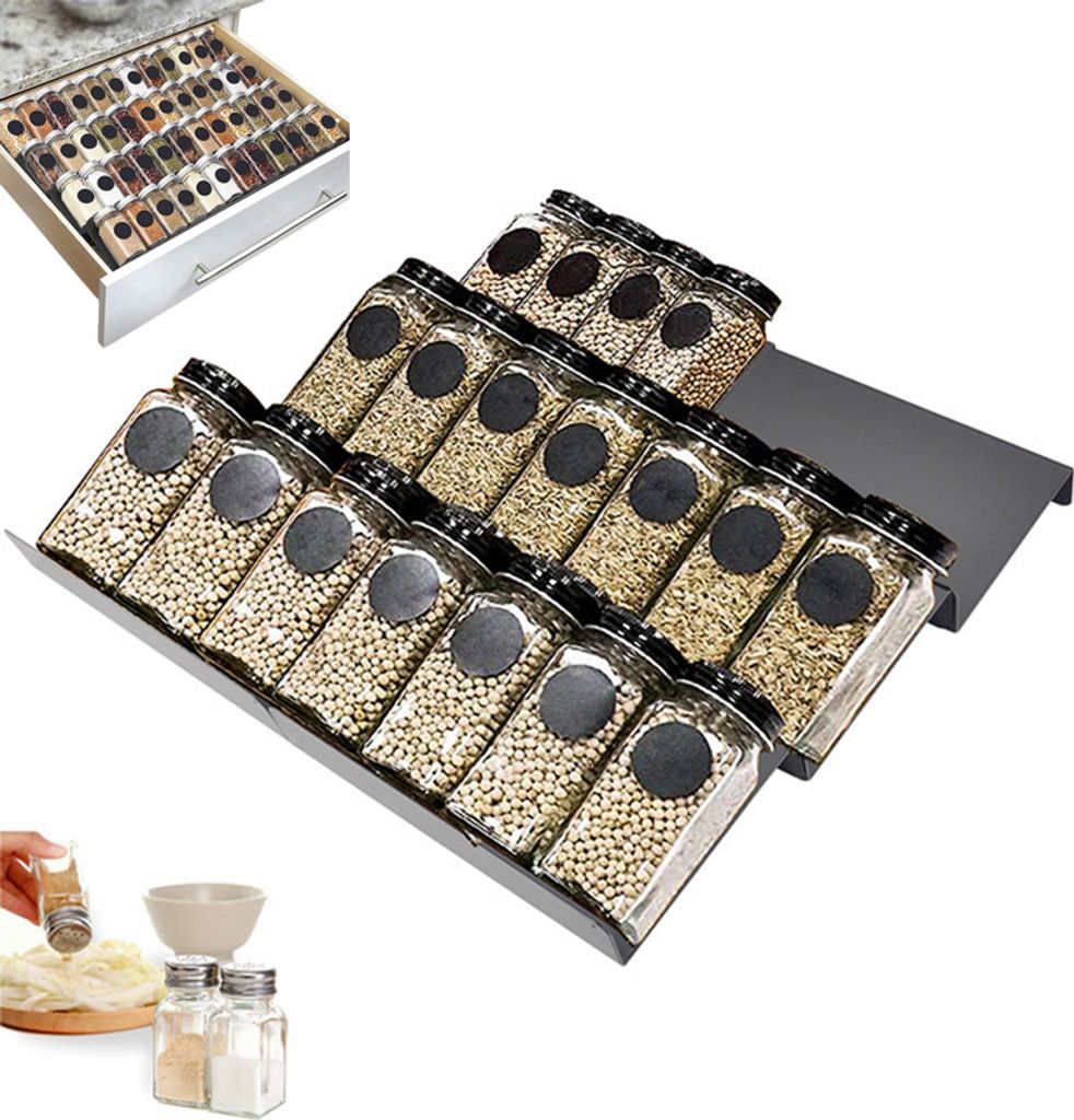 Gewürz Organizer Schublade, Gewürzregal Schublade Produktbild 1