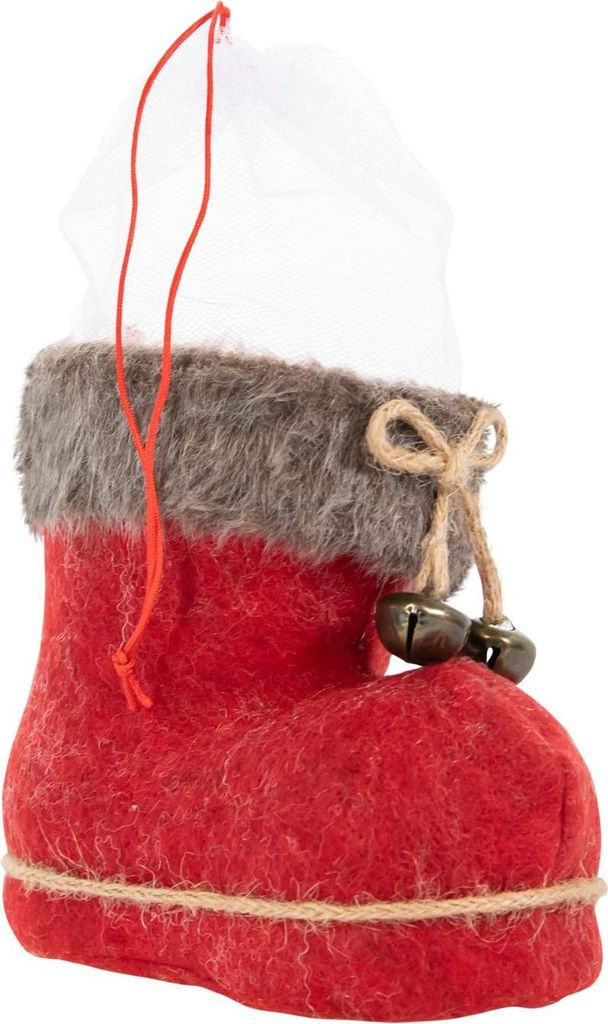 Idena 31611 - Nikolausstiefel mit Filzbezug und Glöckchen, Produktbild 