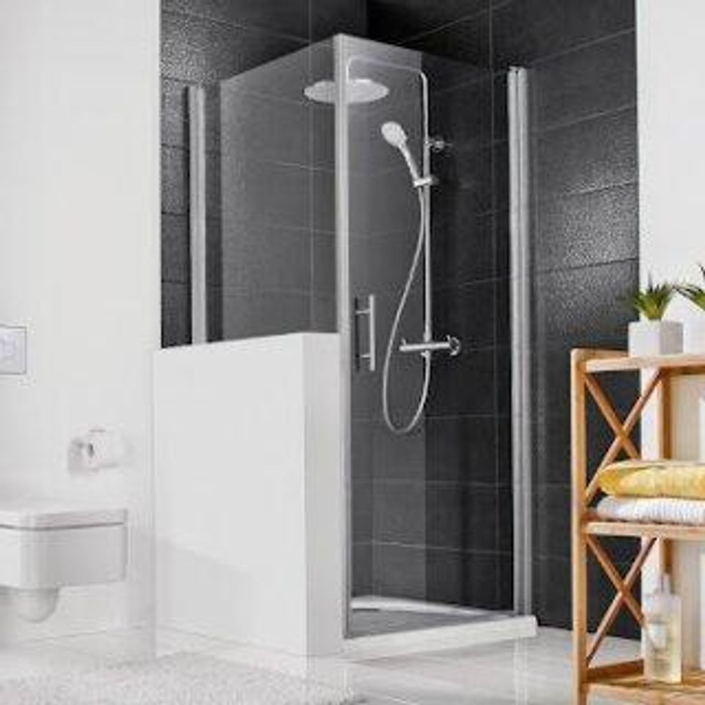 HSK 153190-4-50 Favorit Nova Seitenwand Verkürzt zu Drehtür 900x1700mm Weiß Klar Hell
