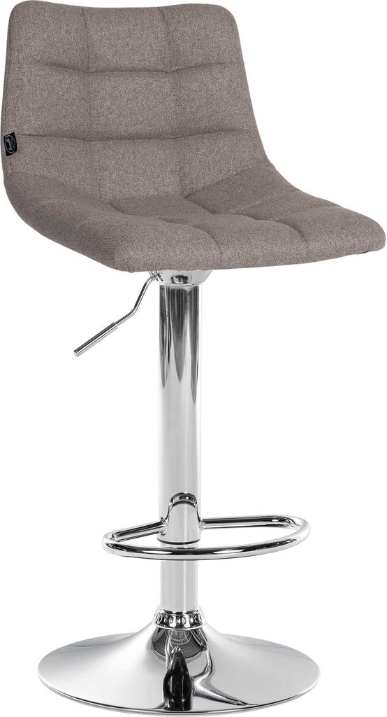 Barhocker HLO-CP266 Stoff chrom grau