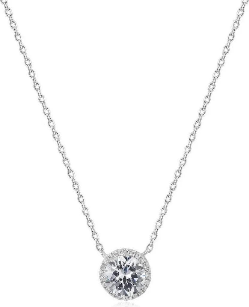 Punto Luce Argento AGS777/48: Collana con Pendente Brillante Donna