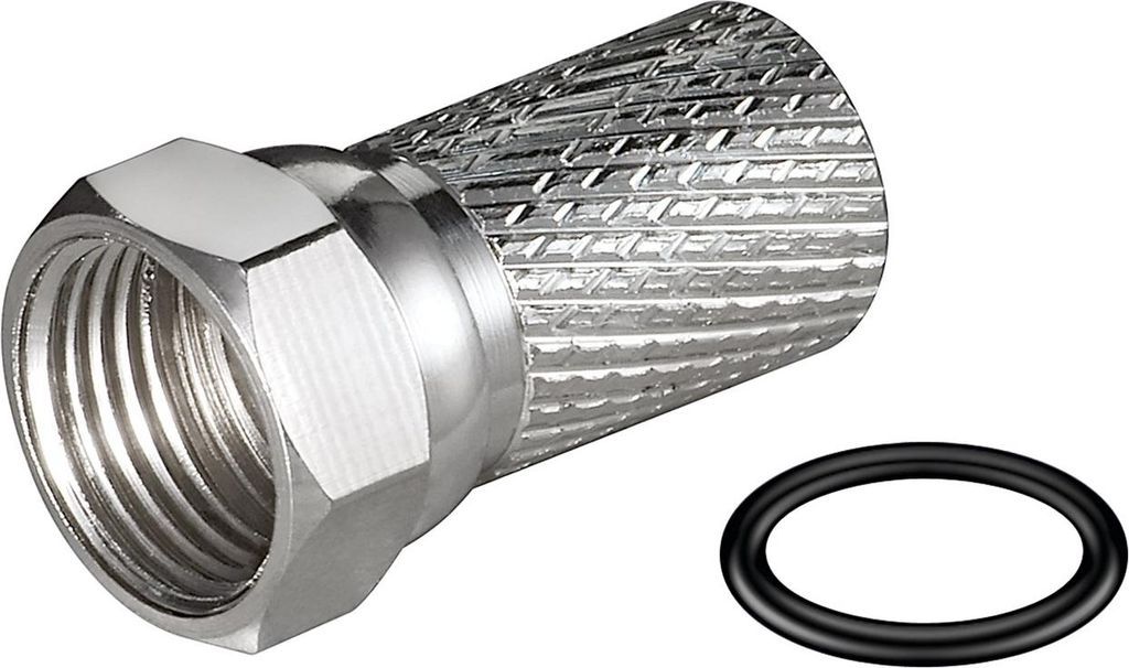 Goobay Aufdreh-F-Stecker 7,0 mm - Aufdreh-Adapter aus Zink mit Nickelkontakten und wasserabweisender Dichtung