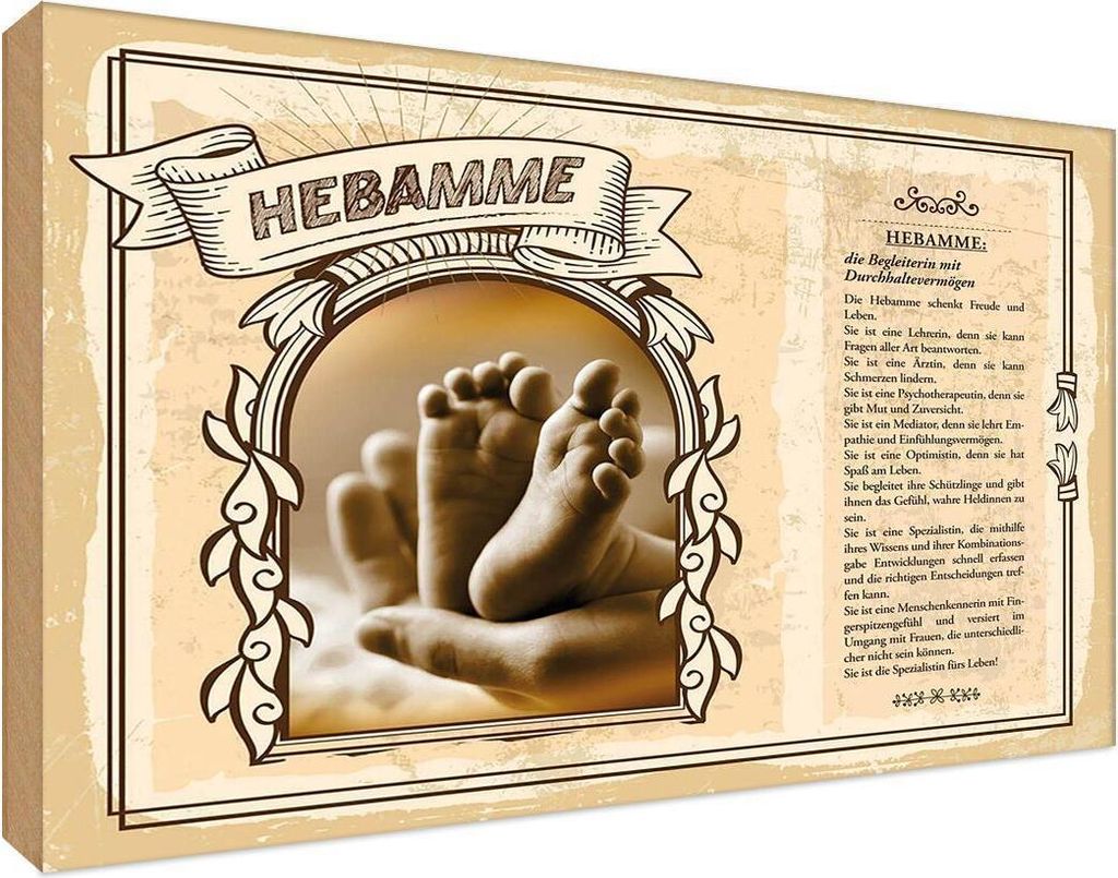 vianmo Holzschild 12x18 cm Hebamme Beruf Arbeit