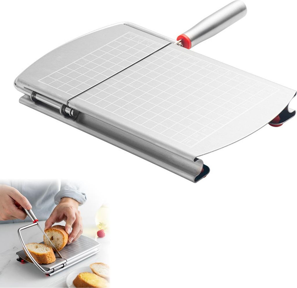 Käsehobel, Mehrzweck-Käseschneider, Käsehobel aus Edelstahl für Blockkäse, Butter, Würstchen, Obst, Küchengerät, Käseschneidebrett,21*24cm
