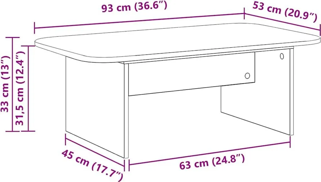 Tavolino Rustico Legno Vecchio 93x53x33 cm | Arredo Casa Campagna - 9