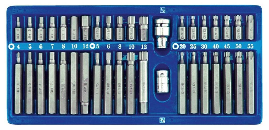 Set di punte speciali esagonali, Torx e Spline, 40 pezzi, Immagine del prodotto 