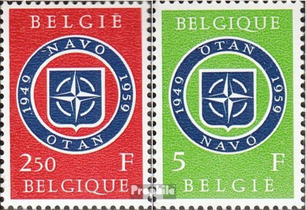 Briefmarken Belgien 1959 Mi 1147-1148 (kompl.Ausg.) postfrisch 10 J. Nordatlantikpakt