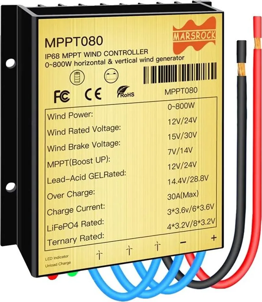 Contrôleur MPPT 30A pour camping-car et bateau - Système 800W 12V/24V