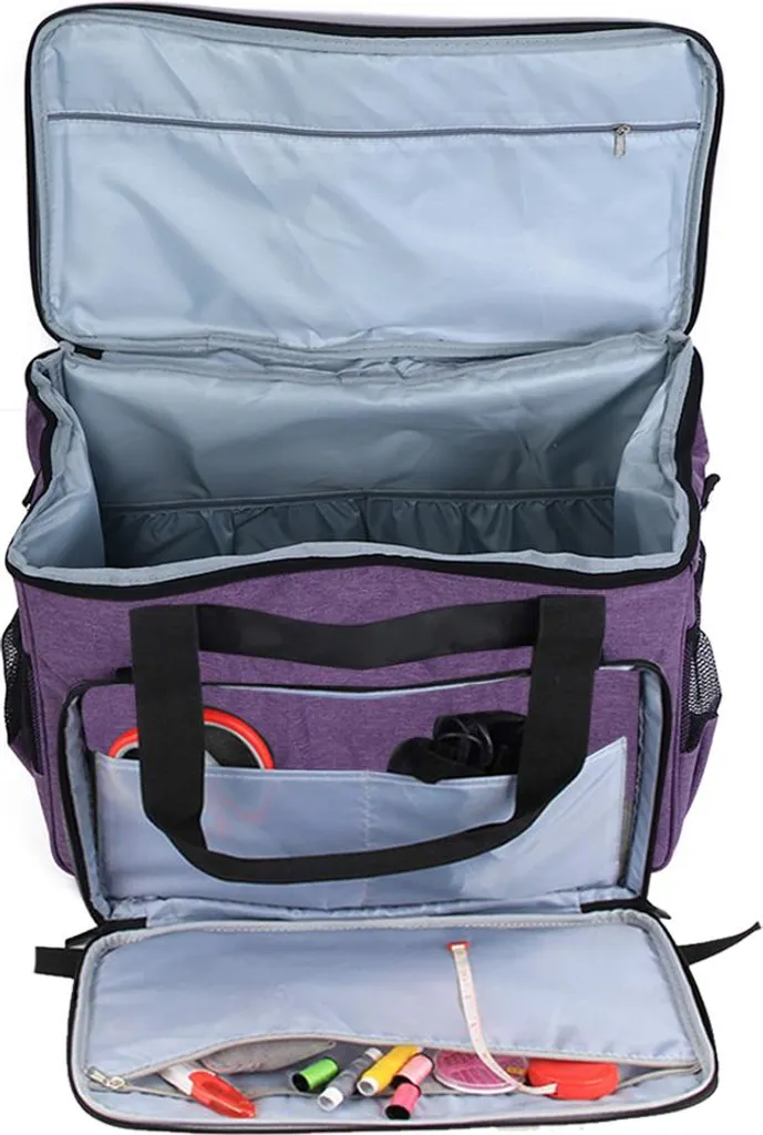 Housse de protection violette avec compartiments pour couture et loisirs - 3