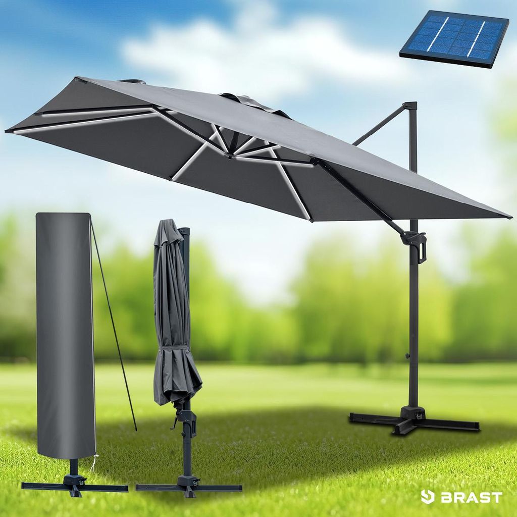 BRAST Alu Sonnenschirm Ampelschirm | 3x3m rechteckig |  Produktbild 