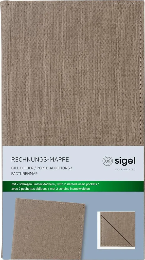 Porte-factures Sigel beige en polyuréthane robuste et facile d'entretien