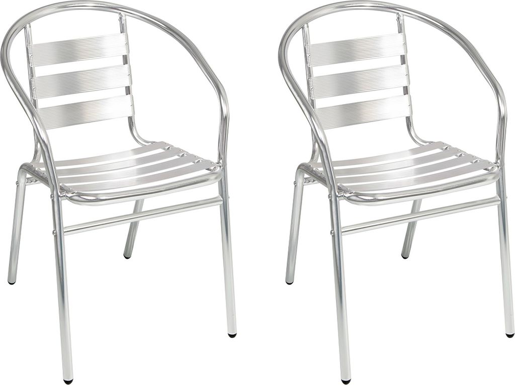 2 chaises de bistrot stables en aluminium, empilables Image du produit 