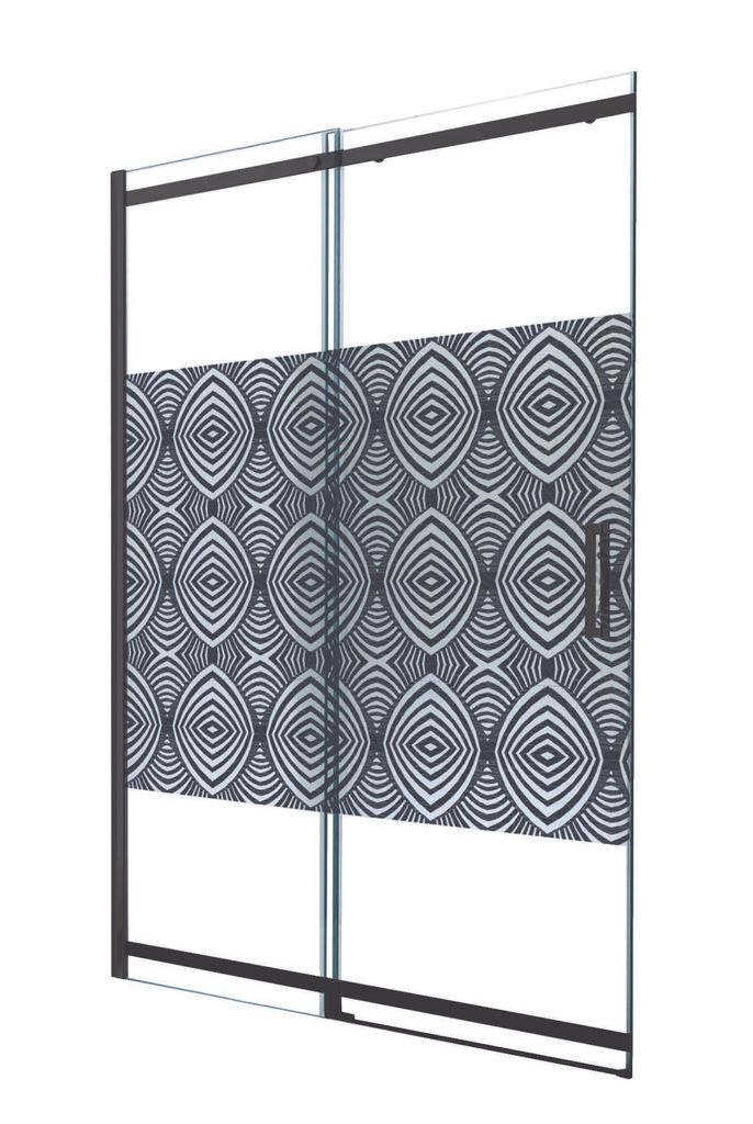 ONDEE ZEN – UIMI-Duschkabine – Schiebetür – Ausführung: Mattschwarz – 120 x 210 cm