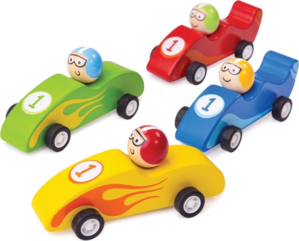 Bigjigs Toys Buntes hölzernes Rennauto 1pc