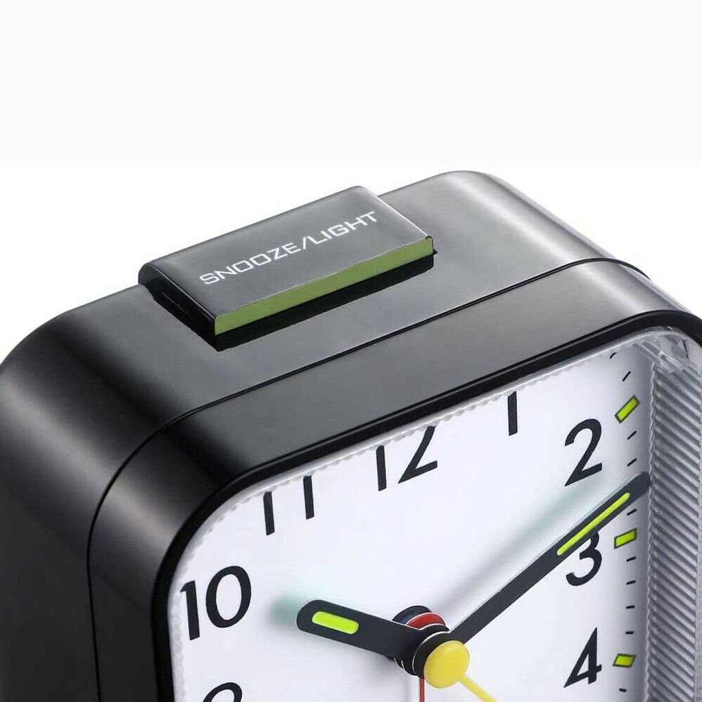 Moderner Analog Wecker Reisewecker Uhr Clock LED Licht Leuchtet Quarz Uhrwerk 