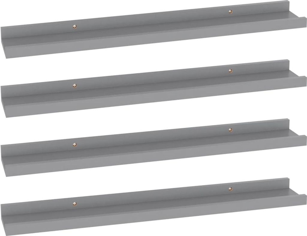 Wandregale 4 Stk. Grau 60x9x3 cm