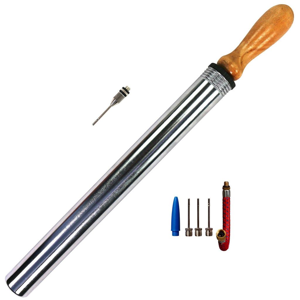 Best Sporting Ballpumpe verchromt mit Holzgriff, 39 cm x Produktbild 