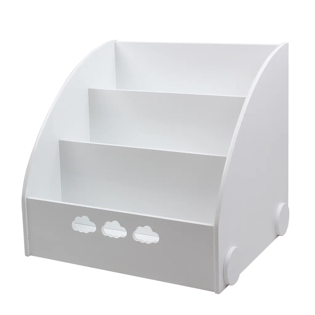 Bibliothèque enfant blanche 3 compartiments en bois - Design Cloud