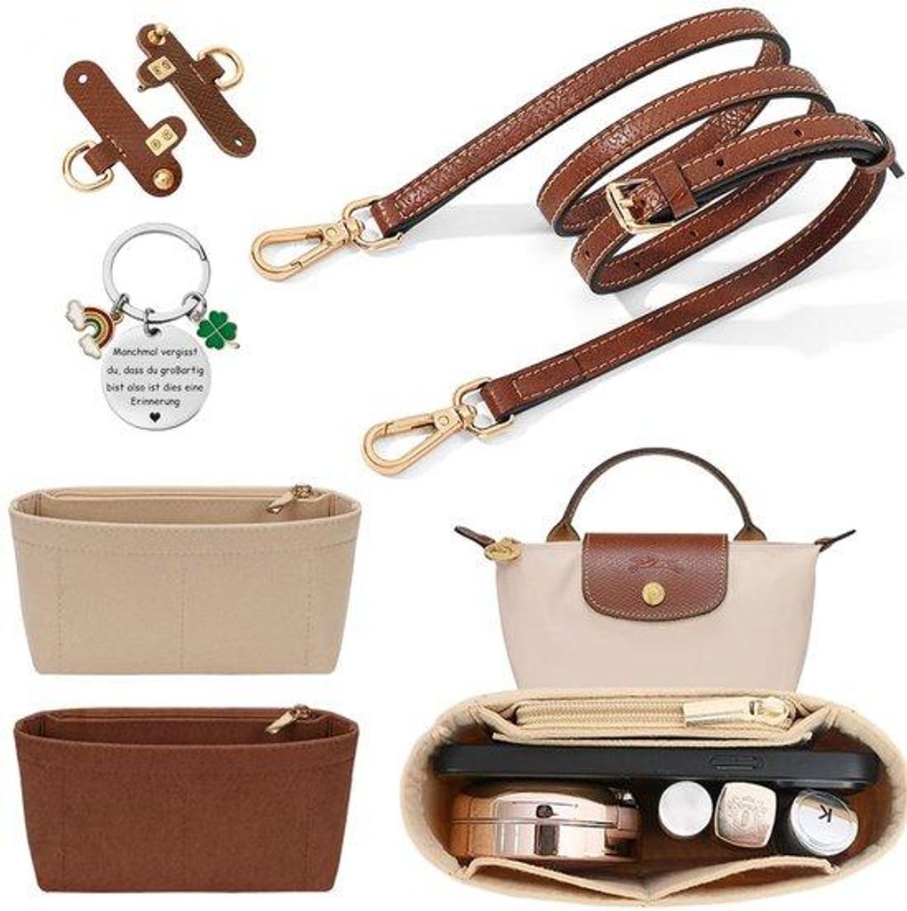 Vilten Organizer mit mehreren Taschen, 1,2 cm Schulterband, für Handtaschen, Reis Organizer, Taschen Organizer