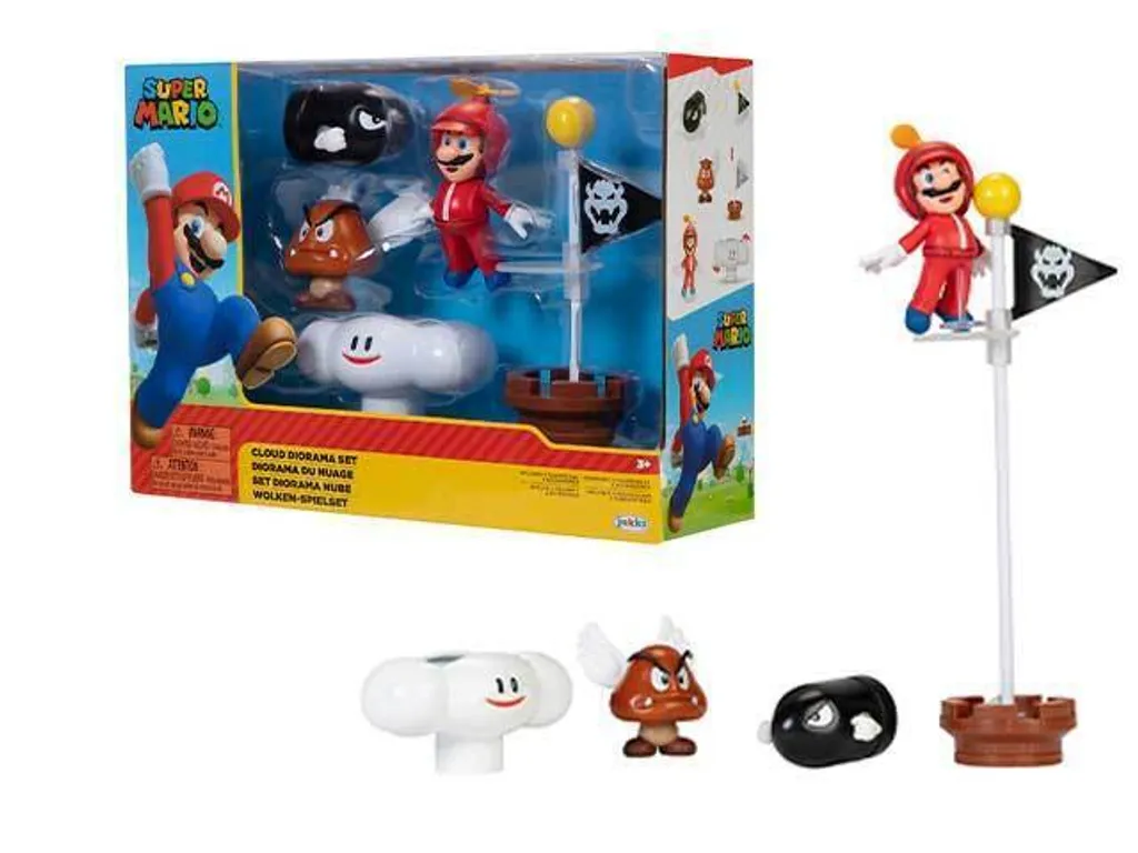 Décoration Gâteau ou Collection Super Mario Cloud World Diorama Set 6cm - 6