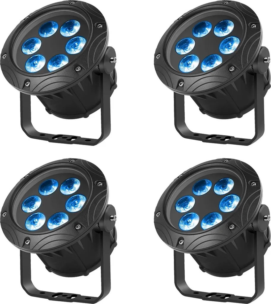 Projecteur LED RGBW étanche luminaire de spectacle extérieur noir EU