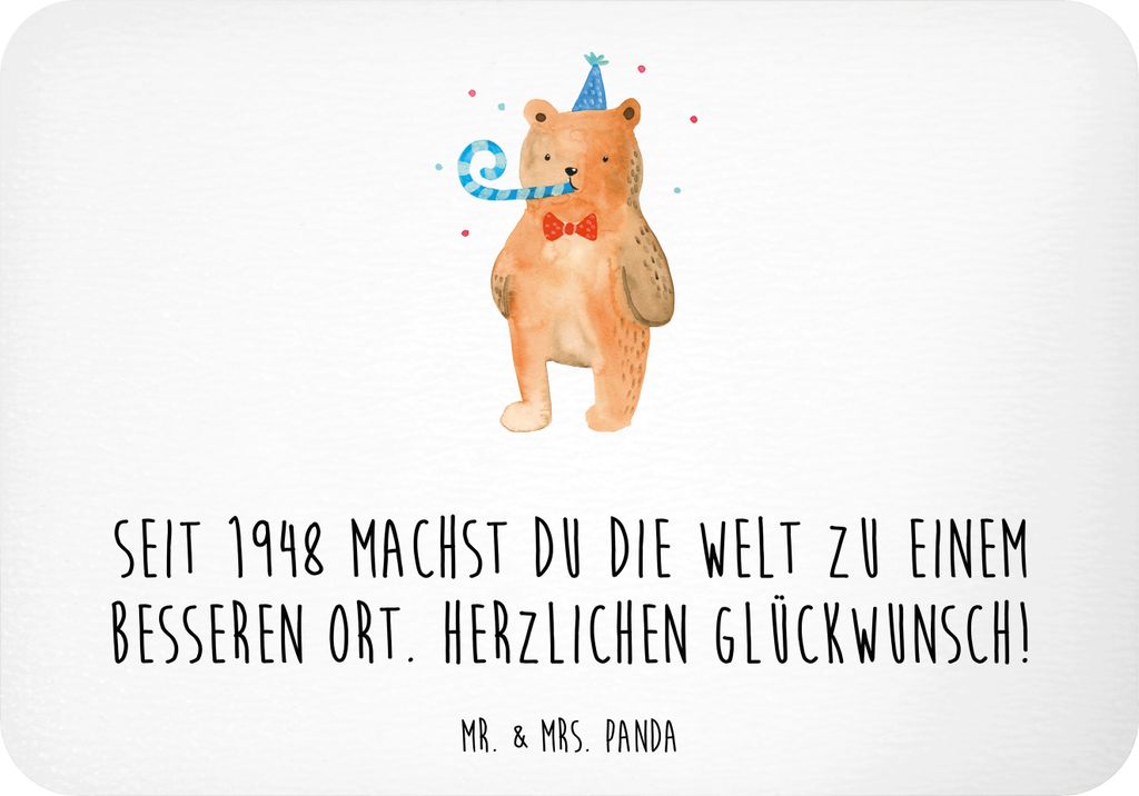 Mr. & Mrs. Panda Kühlschrankmagnet 1948 Geburtstag - Weiß - Geschenk, Happy Birthday, haftmagnet, whiteboardmagnet, Geburtsjahr, positiver Einflu...